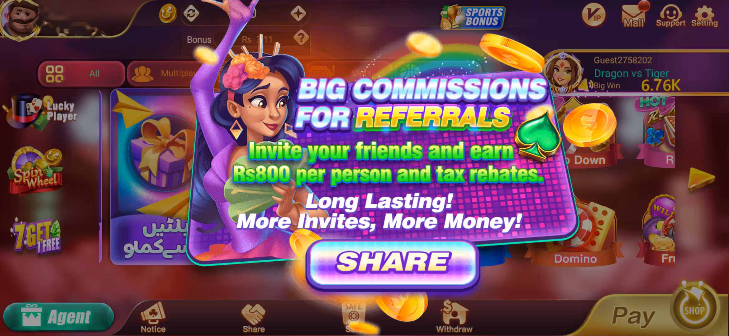 Teen Patti Gold Referral Bonus